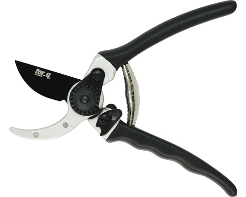 Zahradní nůžky s černou čepelí a rukojetí