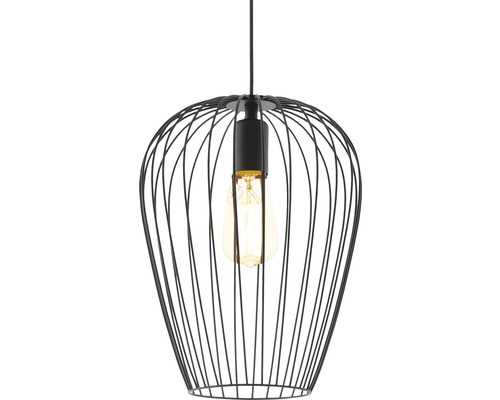 Černé drátěné závěsné svítidlo s žárovkou