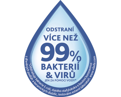 Symbol: Odstraňuje více než 99 % bakterií a virů.