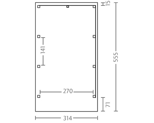 Technický výkres s rozměry
