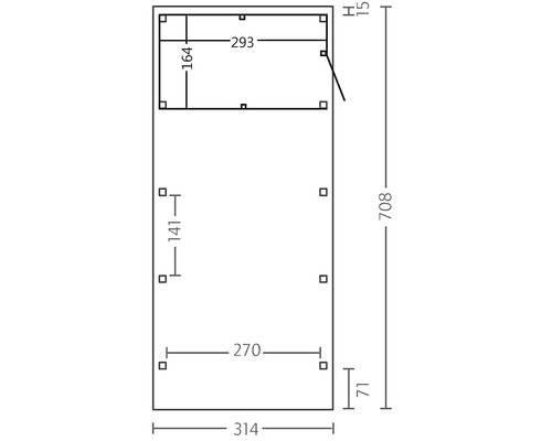 Technický výkres s rozměry výrobku