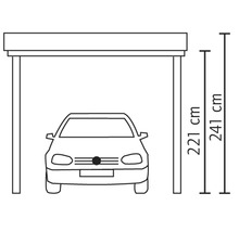 Přístřešek na auto SKAN HOLZ Friesland 314 x 708 cm ořech vč. alu plechu a odkládacího prostoru