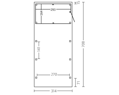 Technický výkres s rozměry
