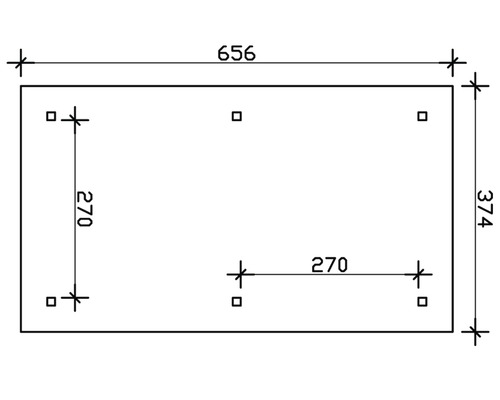 Technický nákres s rozměry 656 a 374