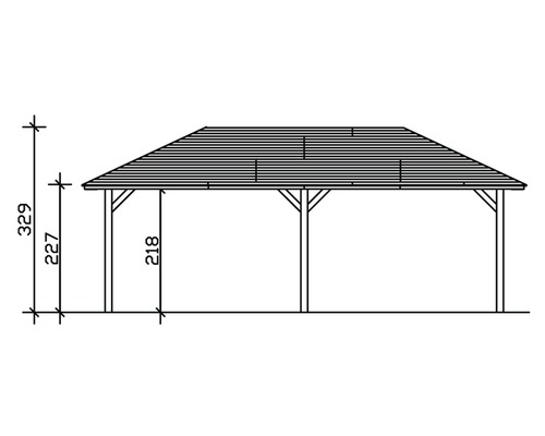 Technický výkres pavilonu s rozměry