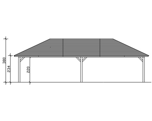 Nákres altánu s rozměry