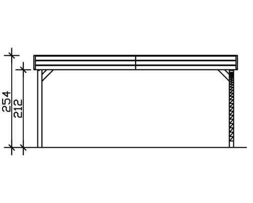 Ilustrace dřevěné konstrukce s výškovými údaji