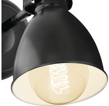 Černé nástěnné svítidlo se žárovkou