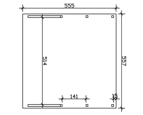 Technický výkres s rozměry v milimetrech