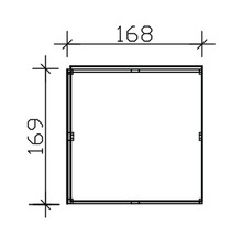 Technický výkres s rozměry 168 a 169