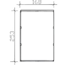 Technický nákres obdélníku o rozměrech 168 x 253.