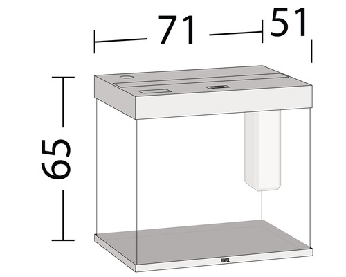 Obrázek s rozměry akvária