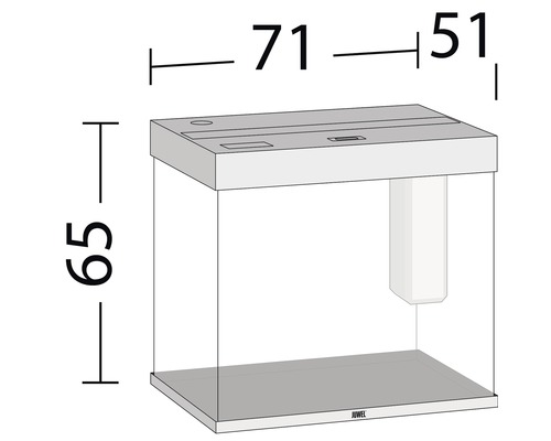 Obrázek akvária s rozměry