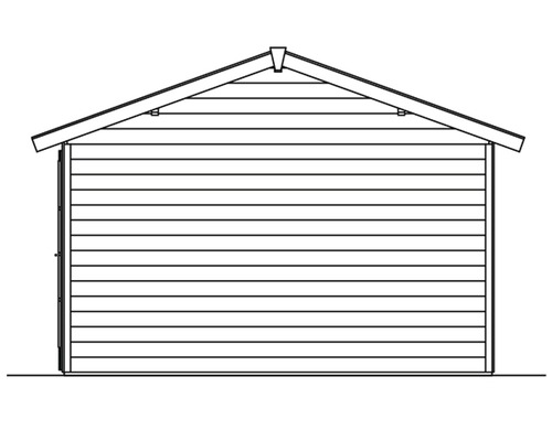 Ilustrace zahradního domku se sedlovou střechou