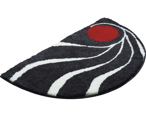 Půlkruhový koberec s abstraktním vzorem do interiéru