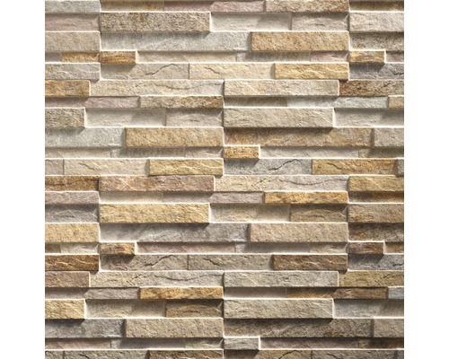 Kamenný obklad s horizontálními, obdélníkovými kamennými prvky