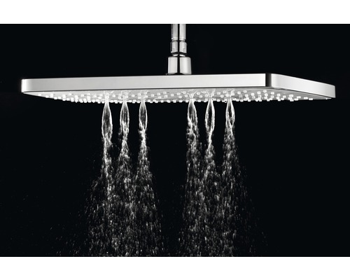 Obdélníková sprchová hlavice s vodními paprsky