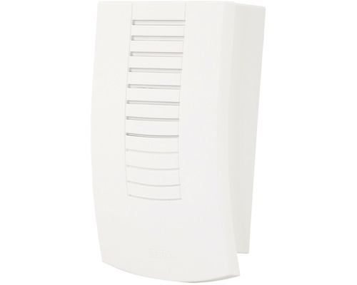 Bílý elektronický dveřní zvonek pro montáž na stěnu