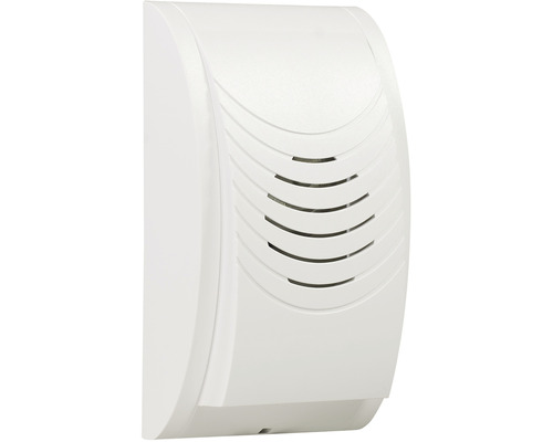 Bílý dveřní zvonek pro venkovní použití