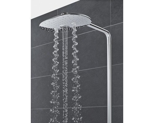 Dešťová sprcha s tekoucí vodou