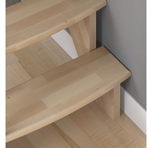 Schodiště Pertura Filia 1/4 stočené dole vpravo šířka 65 cm buk 12 stupňů dřevěné zábradlí