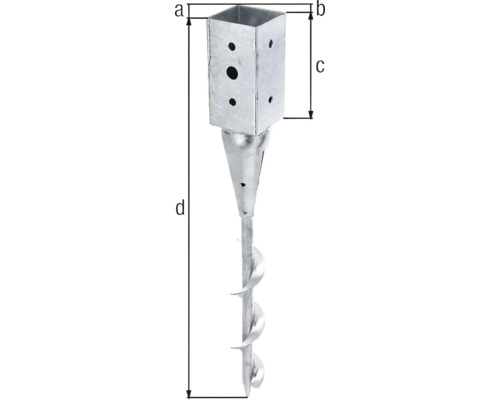 Patka sloupku s vyznačenými rozměry