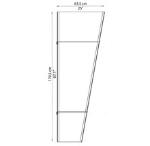Bočnice Aron Latera 1705 x 635 x 100 mm pro vchodovou stříšku satinato