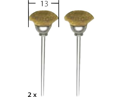 Dva lešticí kartáčky o průměru 13 milimetrů.