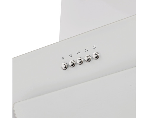 Detailní záběr ovládacích prvků odsavače par