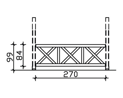 Technický výkres plotového dílu s rozměry