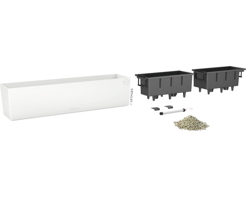 Obdélníkový květináč se zavlažovacím systémem a příslušenstvím