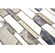 Mozaika z přírodního kamene MOS Brick 295 27,5x30 cm béžová/hnědá-thumb-3