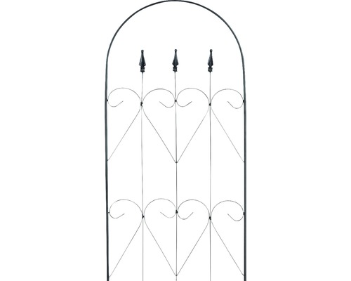 Kovová podpěra pro popínavé rostliny se srdíčkovým vzorem a ozdobnými hroty