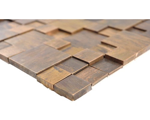 Mozaiková dlaždice ze dřeva, čtvercová