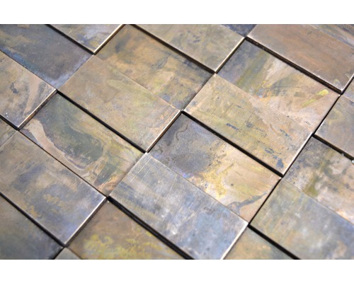 Obdélníkové mozaikové dlaždice z kovu