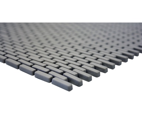 Šedá koupelnová rohož s obdélníkovým vzorem