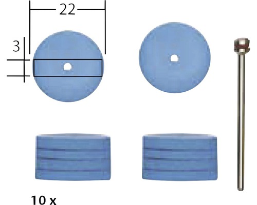 Sada brusných kotoučů, 10 kusů, s upínacím trnem