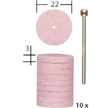 Sada brusných kotoučů 22 mm s dříkem, 10 kusů