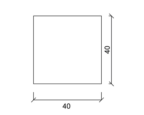 Čtvercový tvar s rozměrem 40