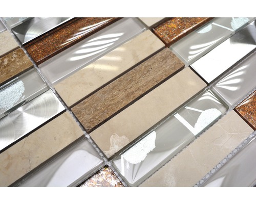 Mozaikové dlaždice ze skla a kamene, obdélníkové