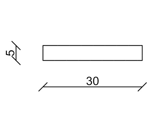 Technický výkres s rozměry: 30 a 5