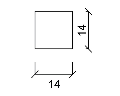 Čtvercový tvar s rozměrem 14