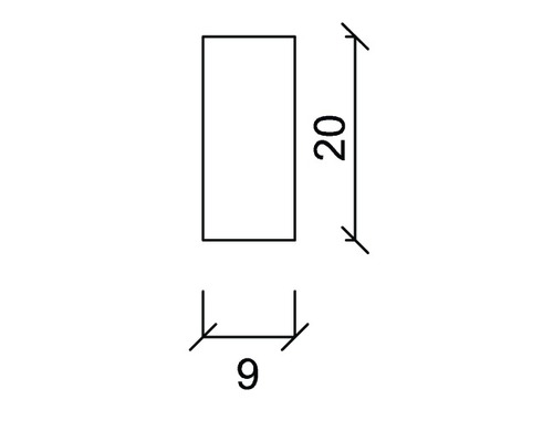 Technický výkres s rozměry 20 a 9