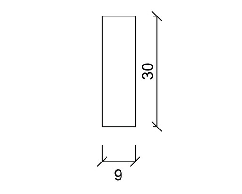 Technický výkres s rozměry 30 a 9