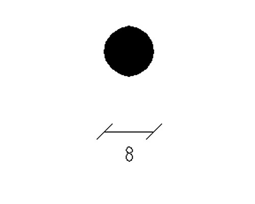 Symbol pro průměr 8 milimetrů