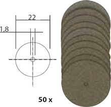 Patky nohou průměr 22 mm, 50 kusů