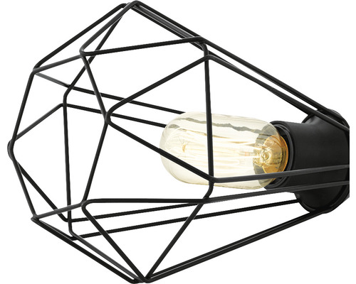 Černé drátěné svítidlo se žárovkou