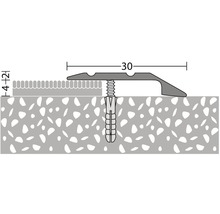 ALU ukončovací profil bronz 2,7m 4-5mm x 30mm šroubovací (předvrtaný)