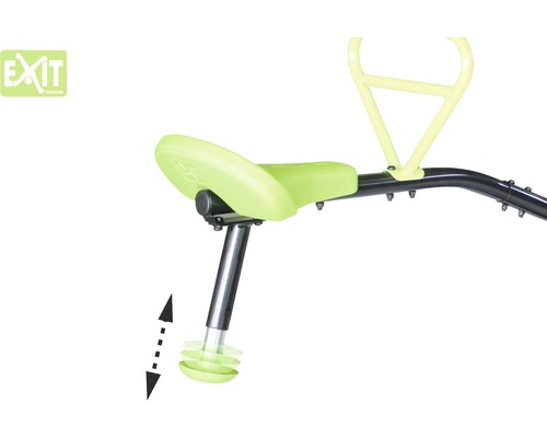 Detailní pohled na sedadlo trampolíny s nastavitelnou výškou