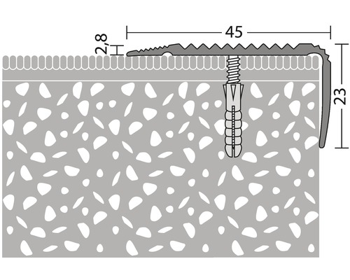 Obrázek schodišťového profilu s rozměry